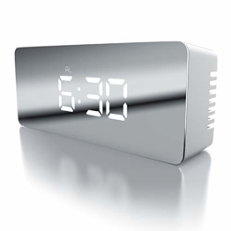 CSL - LED Wecker digital inkl. Temperaturanzeige - Reisewecker Alarmwecker - Innen-Temperaturanzeige - Schlummerfunktion - 12-24-h-Format - Nachtmodus - 2X Helligkeitsstufen - weiß - 1