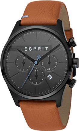 Esprit Herren Chronograph Quarz Uhr mit Leder Armband ES1G053L0035 - 1