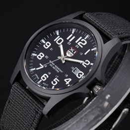 FENKOO Herren/Damen / Kinder Sportuhr/Militäruhr / Kleideruhr/Armbanduhr Quartz Nachts Leuchtend Stoff Band Vintage/BequemSchwarz / Blau (schwarz) - 1