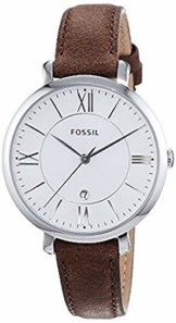 Fossil Damen Analog Quarz Uhr mit Leder Armband ES3708 - 1