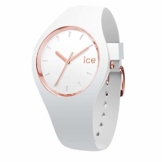 Ice-Watch - Ice Glam White Rose-Gold - Weiße Damenuhr mit Silikonarmband - 000978 (Medium) - 1