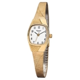 Regent Damen-Armbanduhr Elegant Analog Edelstahl-Armband gold Quarz-Uhr Ziffernblatt weiß URF624 - 1