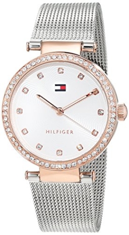 Tommy Hilfiger Damen Datum klassisch Quarz Uhr mit Edelstahl Armband 1781863 - 1