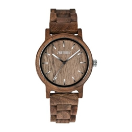 ZARTHOLZ Herren Damen Unisex Holzuhr Holz-Armbanduhr Klassik (Walnussholz) - 1