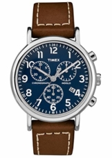 Timex Herren Chronograph Quarz Uhr mit Leder Armband TW2R42600 - 1