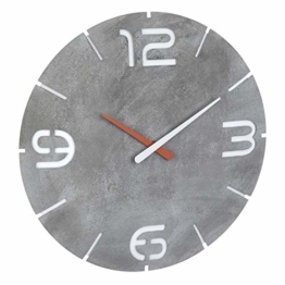 TFA Dostmann Funk-Wanduhr Contour, Funkuhr, gut ablesbar, Beton-Optik, Kunststoff, L360 x B65 x H385 mm - 1