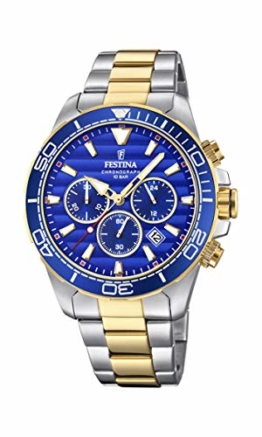 Festina Herren Chronograph Quarz Uhr mit Edelstahl Armband F20363/2 - 1
