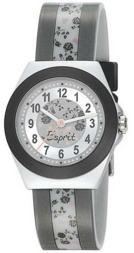 Esprit Mädchen-Armbanduhr Rosy Garden Grey Analog Quarz Plastik ES105314004 - 1