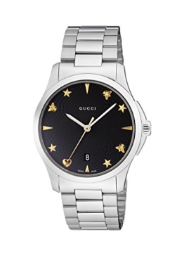 Gucci Unisex Erwachsene Datum klassisch Quarz Uhr mit Edelstahl Armband YA1264029 - 1