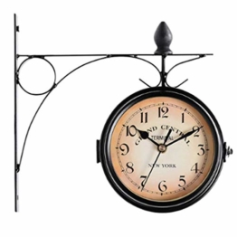 oofay Retro Doppelseitige Wanduhr Outdoor Garten Uhr mit wasserdichter Abdeckung geeignet für Innen Außen Zaun - 1