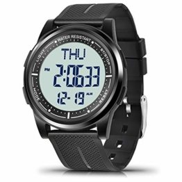 WIFORT Digital Uhren Herren Damen, 5 ATM Wasserdicht Armbanduhr mit EL Hintergrundbeleuchtung Duale Zeitzone Stoppuhr Countdown Wecker, Ultraleichte und Weitwinkel Anzeige Digitaluhr Unisex - 1