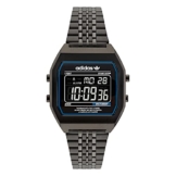 Adidas Digital-Armbanduhr, Edelstahl, Schwarz, wasserdicht 50 m, Schwarz - 1