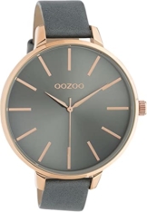 Oozoo Damenuhr mit Lederband 48 MM Rosegoldfarben/Blaugrau C10713 - 1
