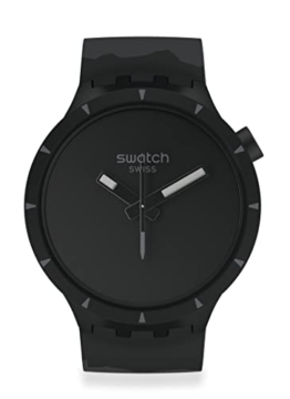 Swatch Big Bold BIOCERAMIC Quarz Kautschuk Armband, schwarz, Basalt - 1